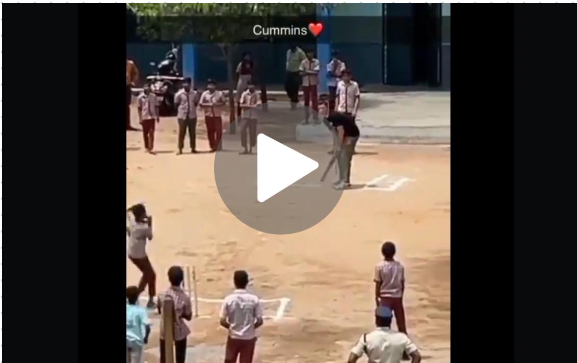 [Watch] Adorable Moment! SRH Captain Pat Cummins Plays Cricket With School Kids In Hyderabad